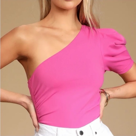 Free People Sounthin Bout You Bodysuit Top Bright Pink Medium NWOT - Picture 1 of 4